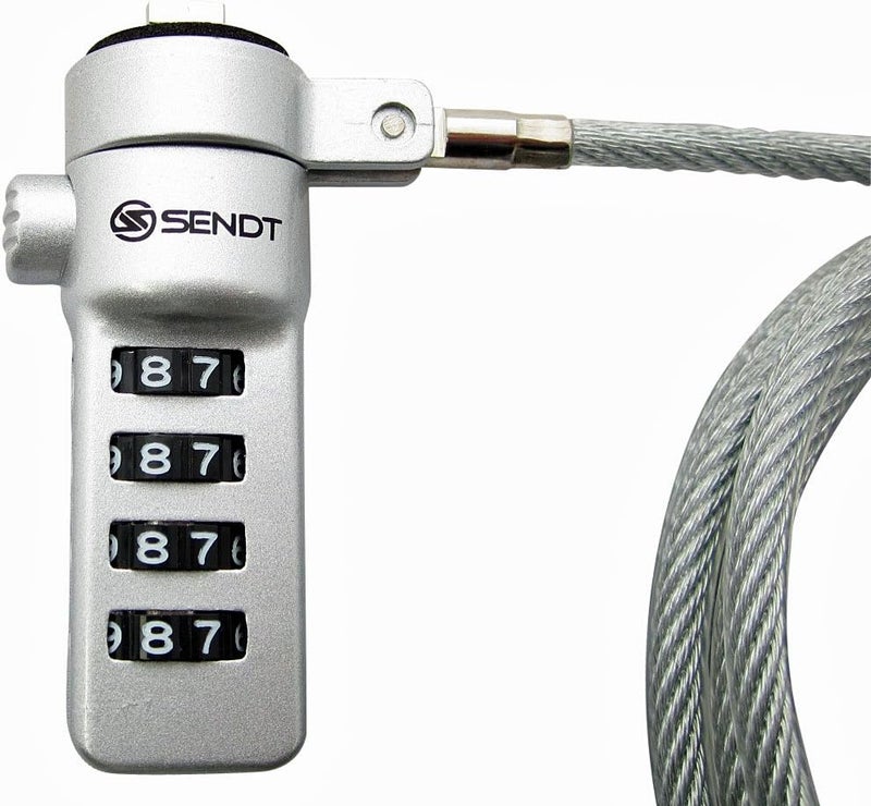 Sendt Notebook/Laptop Combination Lock Security Cable (Silver) - Image 2